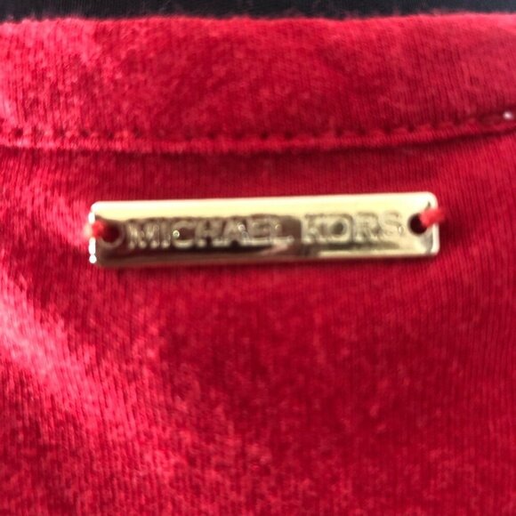Michael Kors Modal Casual Tunic Blouse Bell Sleeves Side Slits Red sz L - Picture 11 of 12